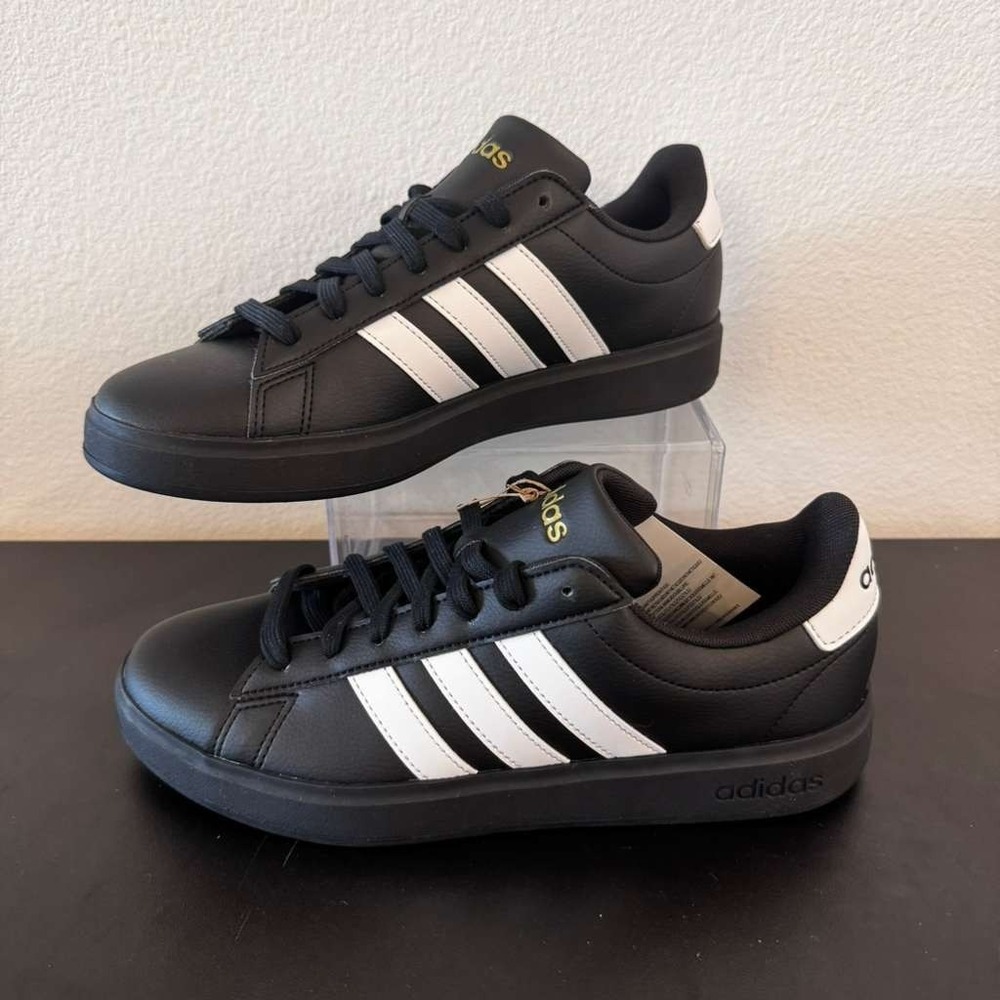 Adidas Grand Court 2.0 Sneaker Classic Y2K Black White Mens Size 8 NEW